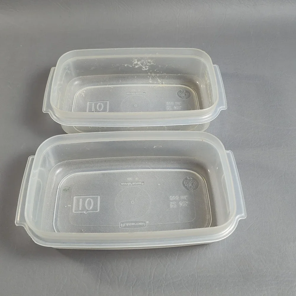 Rubbermaid Servin Saver Lot Of 3- (2) #10 12 Oz & #10 17 Cup Almond‎ Rectangle